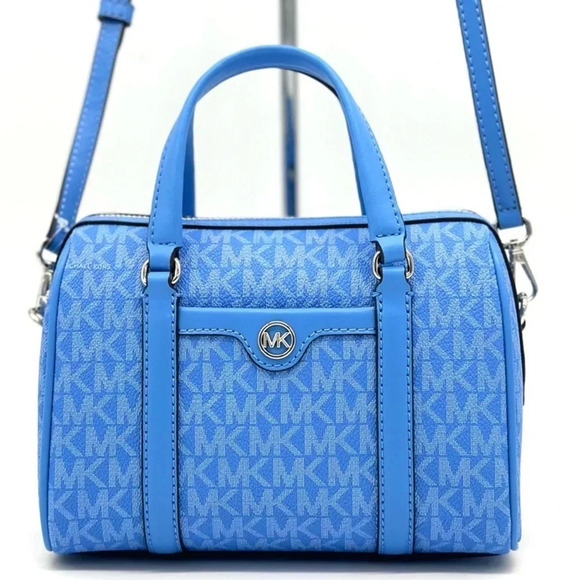 Michael Kors Small Travel Duffle Xbody Satchel Shoulder Bag South Pacific Blue - Picture 1 of 10